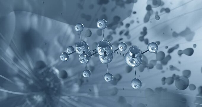 Looped video of Pentane, alkane, rotating molecular 3D ball-and-stick model