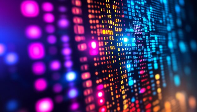 Close.up of densely packed multicolored code displayed on a computer screen, minimalist design - Powered by Adobe