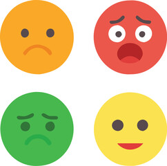 Three smileys green, yellow and red.