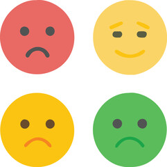 Fototapeta premium Three smileys green, yellow and red.