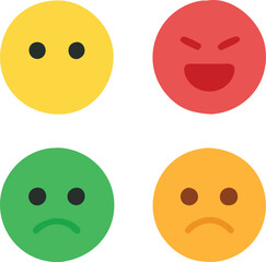 Three smileys green, yellow and red.