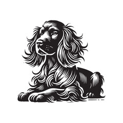 Vector of English Cocker Spaniel Dog - Minimalist English Cocker Spaniel Dog Silhouette - English Cocker Spaniel Dog Illustration.