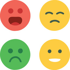 Three smileys green, yellow and red.