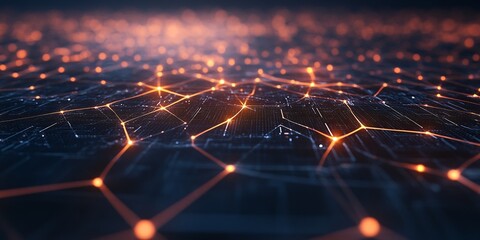 AI tech grid with digital encryption and secure data transmission