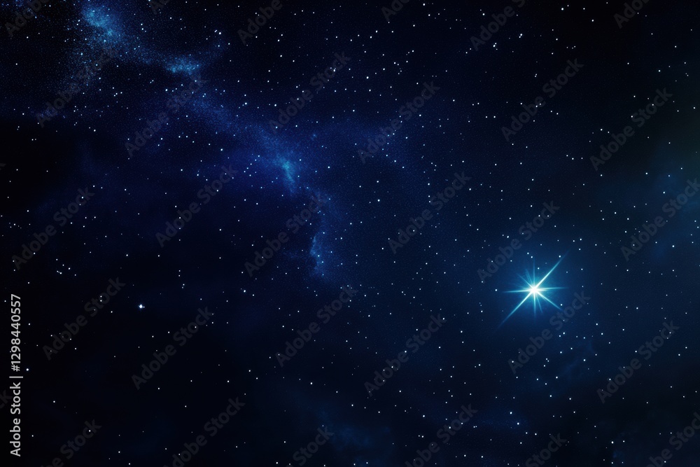 Aufkleber starry night sky filled with twinkling stars and a bright celestial object in a clear cosmic scene. 