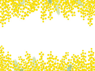 ミモザの花のフレーム_ベクターイラスト