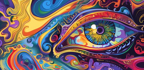 Vibrant abstract eye artwork showcasing intricate patterns and colors, evoking a sense of wonder and depth