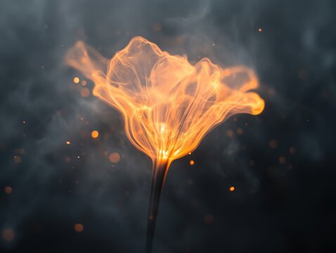 fire flower abstract on black background