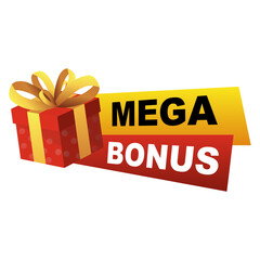 Mega bonus. Social media concept. Special offer sign. vector illustration