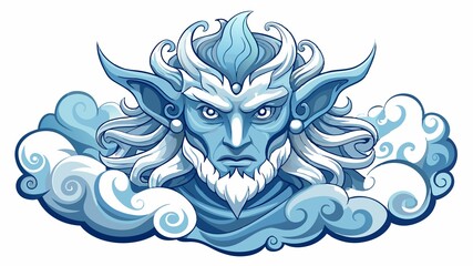 Obraz premium A detailed close-up of a cloud spirit reveals the intricate details of its design, its delicate features, and the overall mystical aura that surrounds these sky beings, creating a high-quality