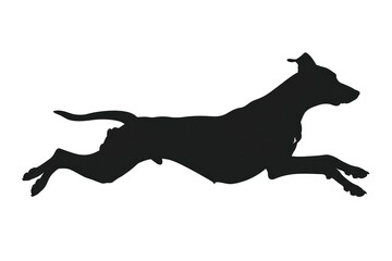 Fototapeta premium Doberman jumping silhouette illustration animal canine.