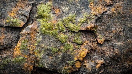 Obraz premium Stone Texture Mossy Experience with Patches with Stone