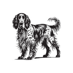Minimalist English Setter Dog Silhouette - English Setter  Dog Vector - Illustration of English Setter Dog.
