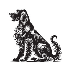 Minimalist English Setter Dog Silhouette - English Setter  Dog Vector - Illustration of English Setter Dog.