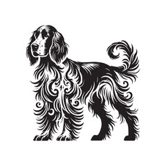 Minimalist English Setter Dog Silhouette - English Setter  Dog Vector - Illustration of English Setter Dog.