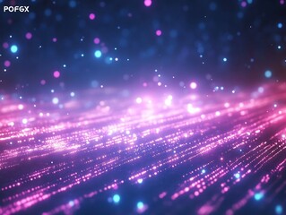 Obraz premium abstract neon data waves with glowing effect