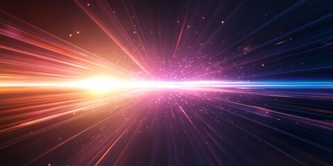 Naklejka premium abstract glowing light beams with soft color flow