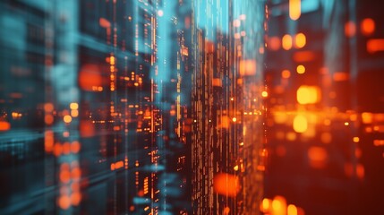 An abstract image of a city with lights. Banking finance data and investment market. Economic strategy for growth budget. A conceptual depiction of a city illuminated by lights lifestyle.