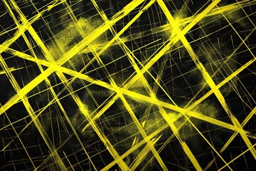 A dynamic square grid with sharp angles and bright contrasting colors like neon yellow and black