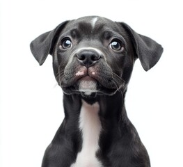 American Pit Bull Terrier puppy isolated on white background