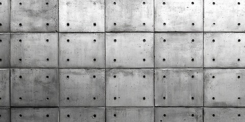 Rectangular concrete blocks arranged in a grid pattern wall
