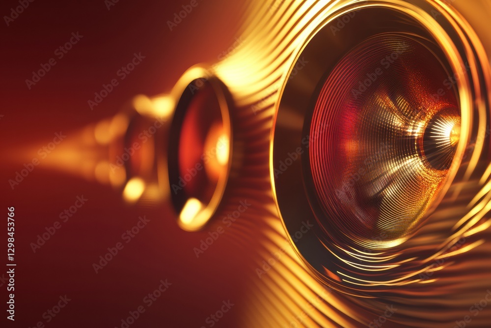 Leinwandbilder dynamic 3d speakers create vibrant light waves in an immersive sound experience. generative ai
