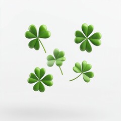 4 shamrocks icon green leaf illustration.