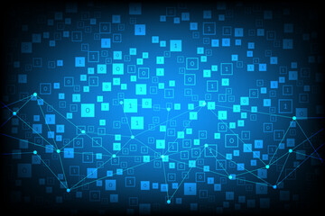 Digital binary code with futuristic technology background design