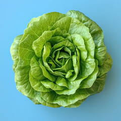 Fototapeta premium A fresh, green head of cabbage, a healthy vegetarian ingredient, isolated on the grass