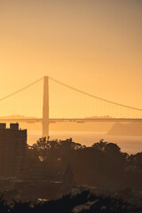 Golden Gate Bridge Cityscape View At The Sunset, San Francisco, USA