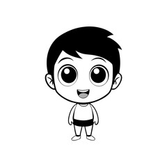 a chibi anime boy with oversized, cheerful eyes