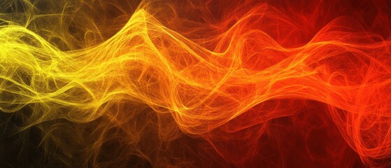Abstract Digital Art with Yellow and Red Swirls