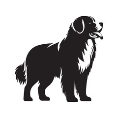 Estrela Mountain Dog Vector - Estrela Mountain Dog Design - Minimalist Estrela Mountain Dog Silhouette.