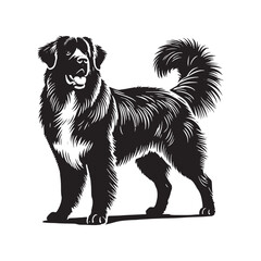 Estrela Mountain Dog Vector - Estrela Mountain Dog Design - Minimalist Estrela Mountain Dog Silhouette.