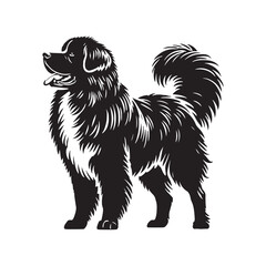Estrela Mountain Dog Vector - Estrela Mountain Dog Design - Minimalist Estrela Mountain Dog Silhouette.