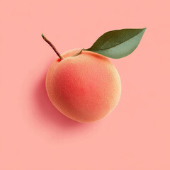 Illustration of ripe peaches on a branch against a light, textured background. Perfect for natural designs, packaging, or seasonal decorations.