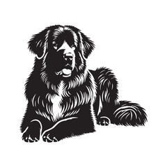Estrela Mountain Dog Vector - Estrela Mountain Dog Design - Minimalist Estrela Mountain Dog Silhouette.