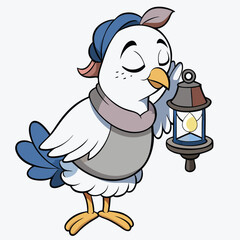 Sleepy Bird with Lantern