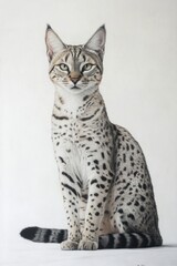 Fototapeta premium Savannah cat wildlife graceful animal.