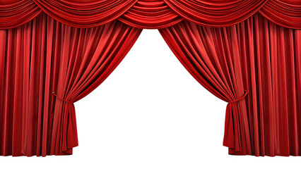 Stage curtains in red are removed, red stage curtains cut out