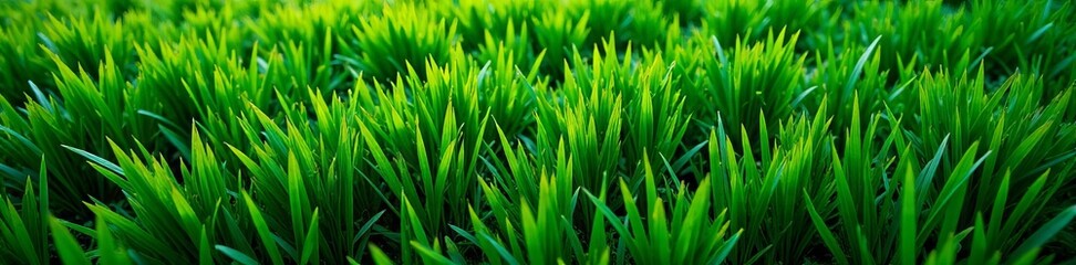Fototapeta premium Dense emerald grass, overhead perspective, fine detail , detail, nature, outdoor