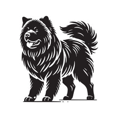 Minimalist Eurasier Dog Silhouette - Eurasier Dog Vector - Dog Illustration