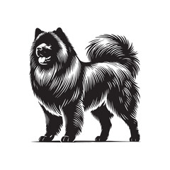 Minimalist Eurasier Dog Silhouette - Eurasier Dog Vector - Dog Illustration