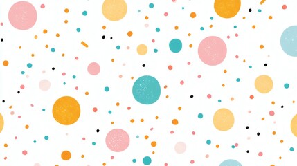 Colorful abstract pattern with various circles and shapes on a white background for design