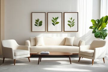 Living room interior with minimalist design.