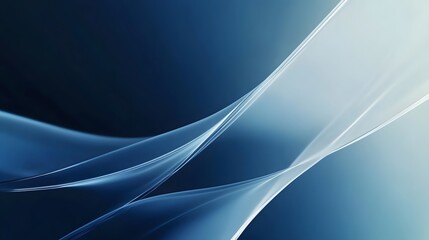 Obraz premium Abstract blue flowing lines and transparent light waves appear