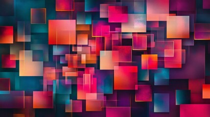 Geometric Pattern Squares Moment with Retro with Squares