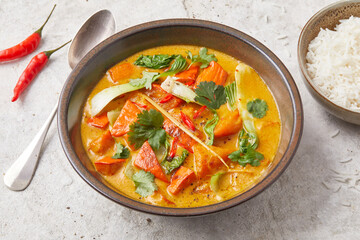 Kürbis-Curry an Kokosmilchsauce