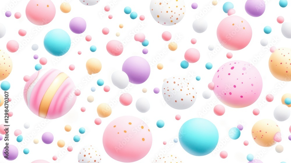 Wall mural festive orb fantasy: a captivating arrangement of colorful, floating orbs fills the frame, creating 