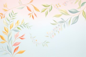 Painting of colorful leaves border backgrounds wallpaper pattern.
